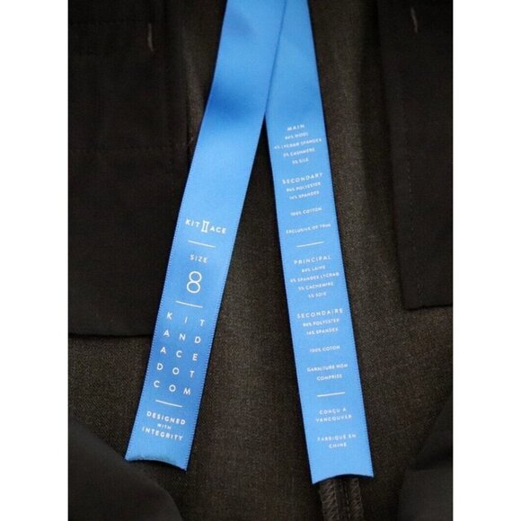 Kit and Ace Women Size US8 Gray Pleated Trouser Tapered Leg Crop Wool Knit Pant - Picture 4 of 7